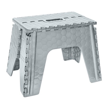 Simplify 12" Plastic Folding 1 Step Stool in Gray