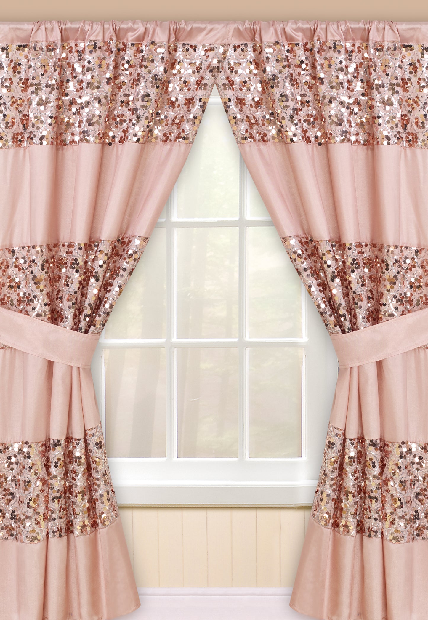 Popular Bath Sinatra Window Curtain, Pink