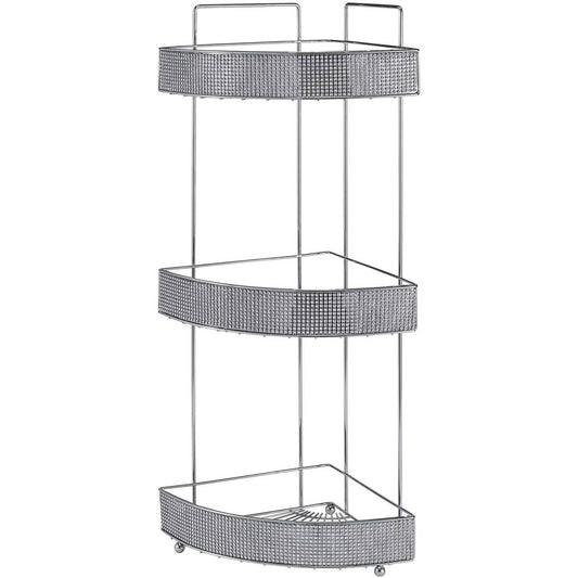 Bath Bliss 3 Tier Corner Bath Shelf in Pave Diamond Design