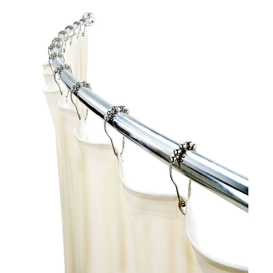 Bath Bliss 72 Adjustable Curved Fixed Shower Curtain Rod in Gray, Size 1.0 H X 42.0 W X 1.0 D in | Wayfair 5890-CHR