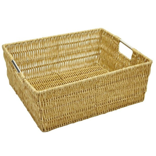 Simplify Large Shelf Woven Basket for Storage with Handles, Natural