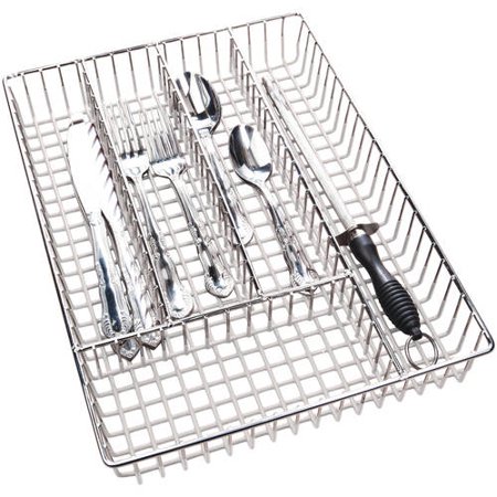 Kitchen Details Cutlery Tray, Chrome (4285-WHITE) | Quill