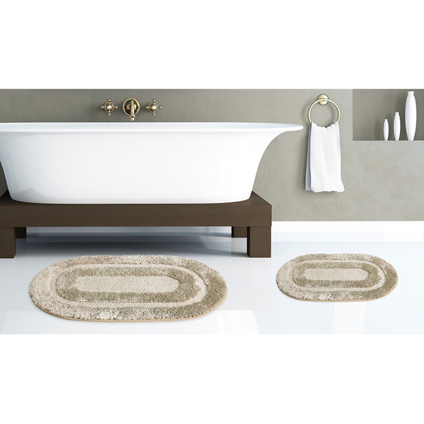 Popular Bath Bath Rug, Pearl Collection, 2-Piece Set