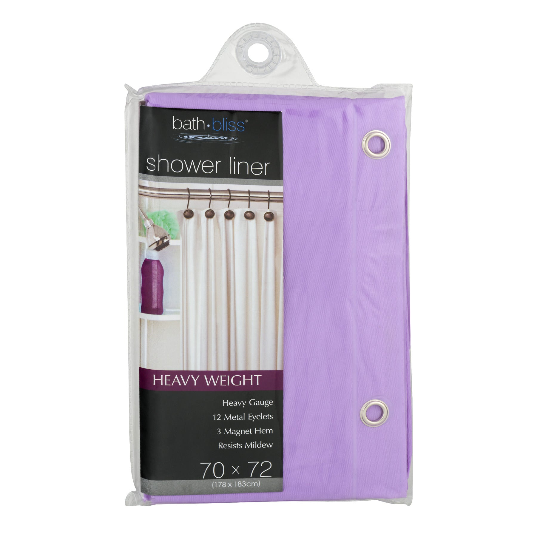 Bath Bliss Heavy Shower Curtain Liner in Lilac