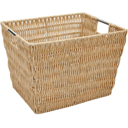 Simplify Medium Woven Basket for Storage with Handles, Natural