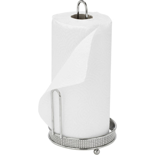 Kitchen Details Paper Towel Holder, Freestanding, Holds 1 Large Roll, Pave Diamond Design Collection