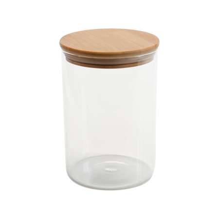 Kitchen Details Round 1 Liter Glass Jar with Bamboo Lid - 4.33 X 4.33 X 6.30