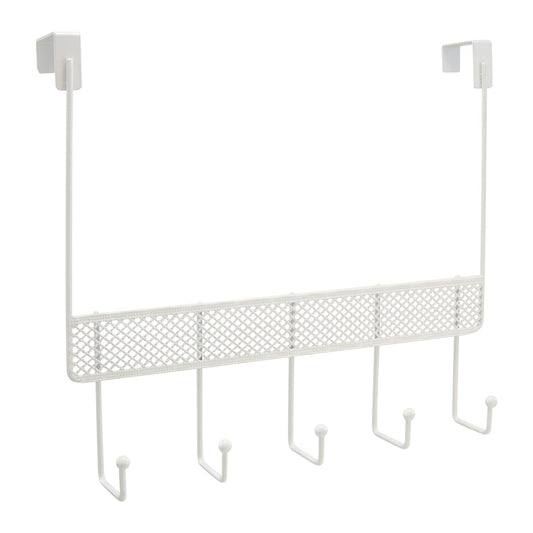 Elle Home La Croix 5 Hook Steel over the Door Hook in White