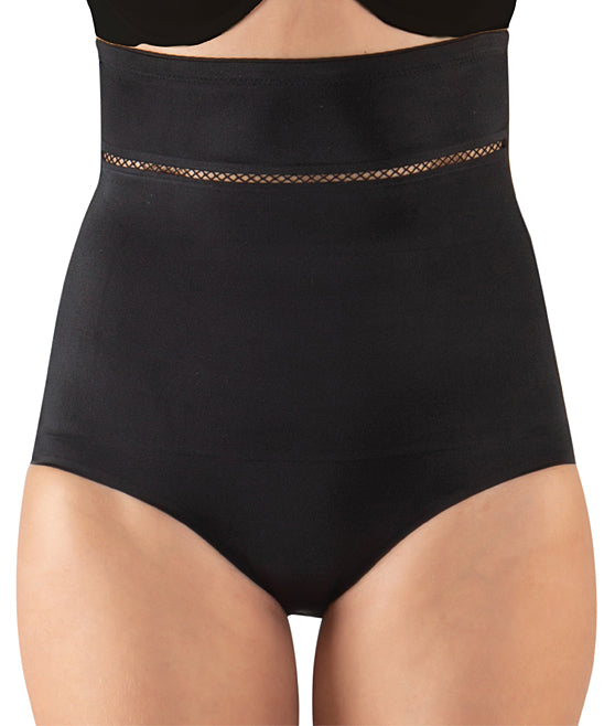 Under Where? Women's Underwear Black - Black Cutout-Accent High-Waist Shaping Brief - Women