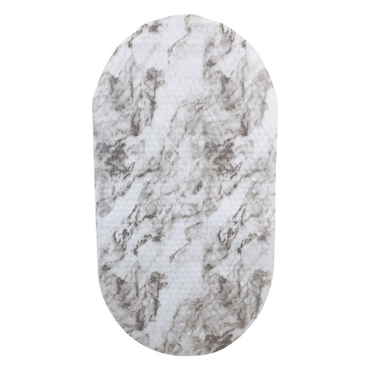 Bath Bliss Oval Bubble Gray Non-Slip Bath Mat - Marble Print - 27.6" x 15.2