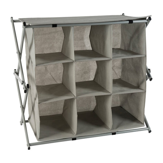 Simplify 9 Grid Collapsible Shoe Rack in Gray, Grey