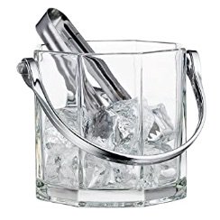 Home Essentials & Beyond 8966 30 Oz. Tablesetter Paneled Ice Bucket with Tongs