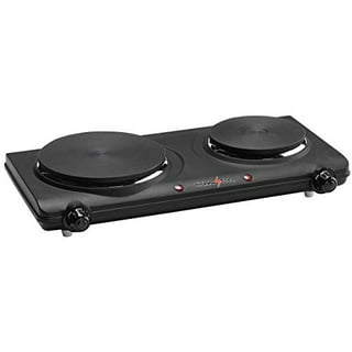 EUROSTAR ES212BK Double Burner With Cast-Iron Flat Plates