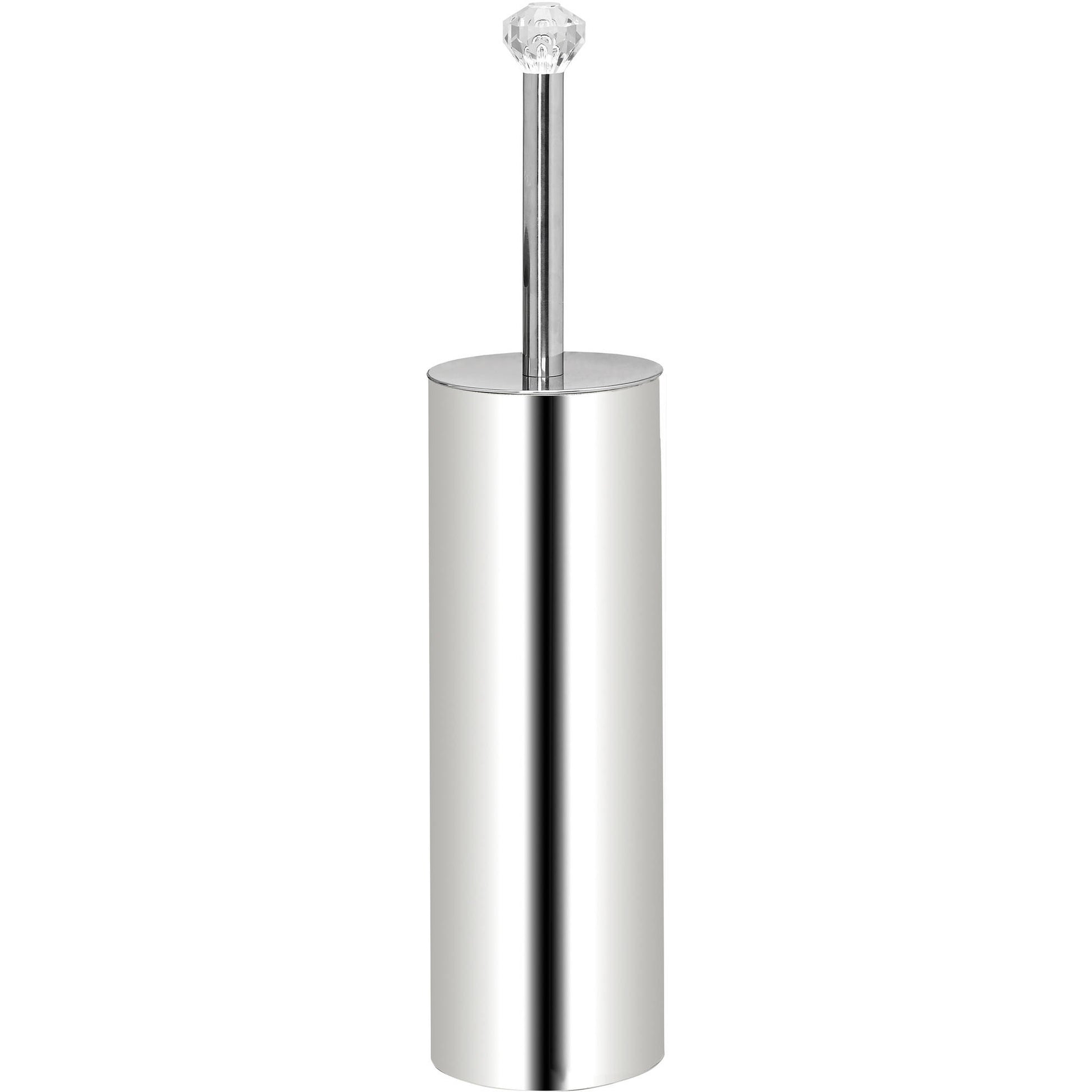 Bath Bliss Casting Toilet Brush with Crystal Ball Tip in Stainless Steel, Silver