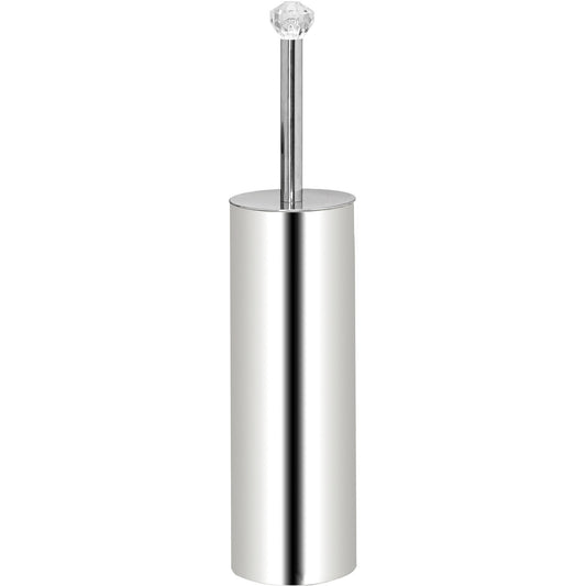 Bath Bliss Casting Toilet Brush with Crystal Ball Tip in Stainless Steel, Silver