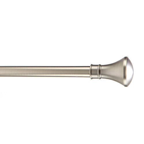 24” - 48” Home Details Trumpet. Single Curtain Rod in Satin Nickel