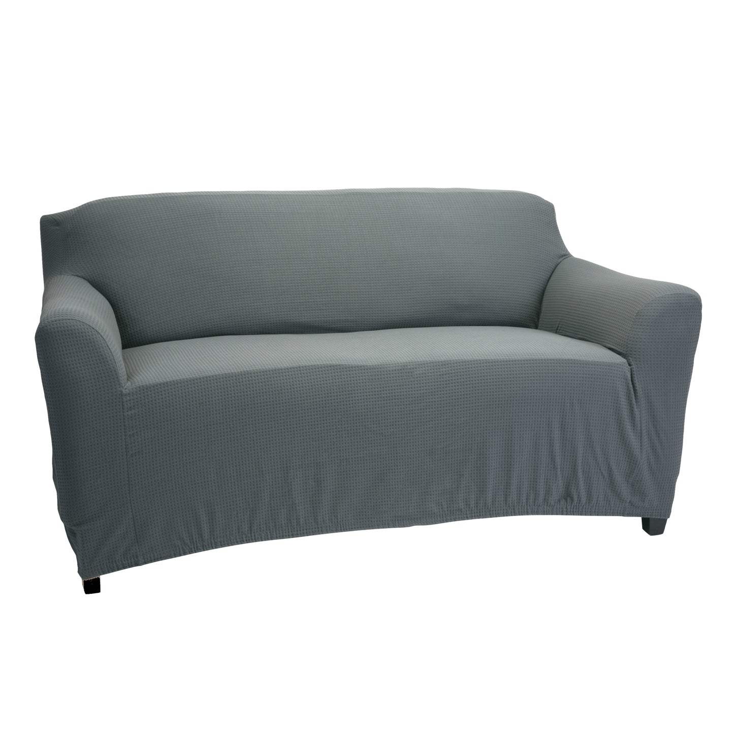 Home Details Waffle Design Love Seat Furniture Slipcover in Grey