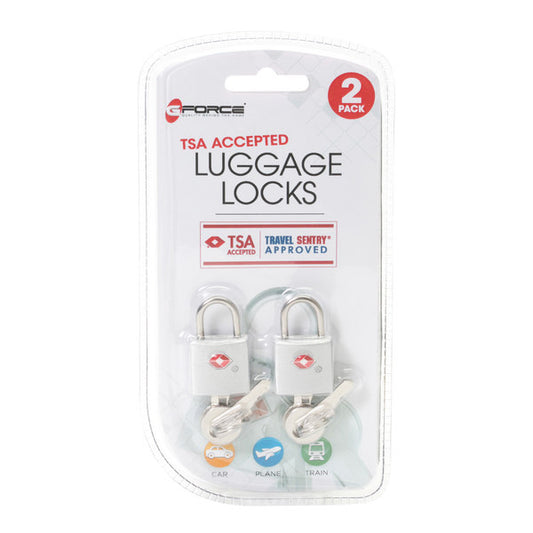 G Force TSA-Approved 2-Pack Cast Zinc Alloy Pad Lock