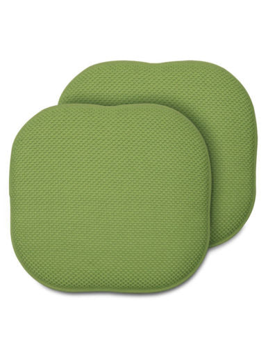 Set of 2 Memory Foam Chair Pads, Green