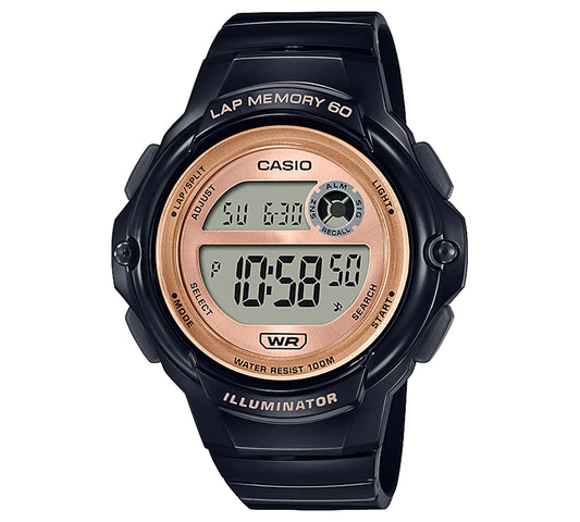 Casio Women's Digital Black Resin Strap Watch 41mm - Black