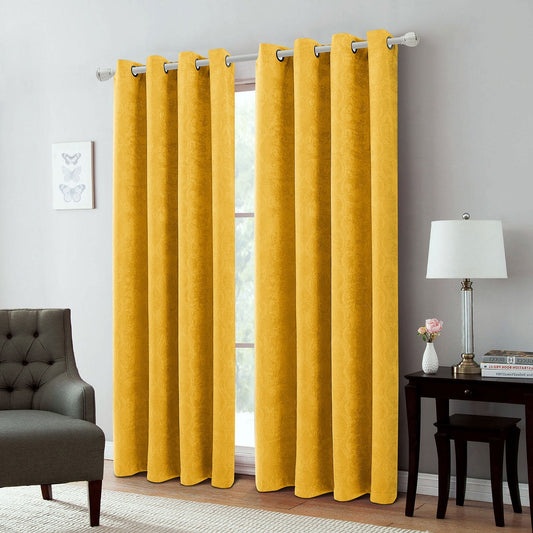 Andy Ogee Room Darkening Curtain Grommet Window Panel, 54x84 Inches