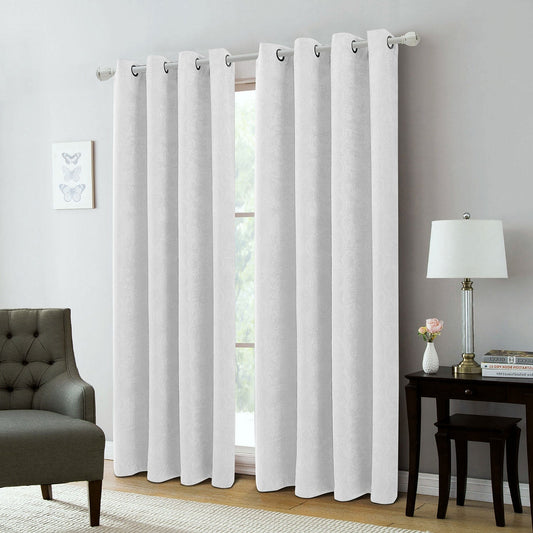 Andy Ogee Room Darkening Curtain Grommet Window Panel White 54x84 Inches