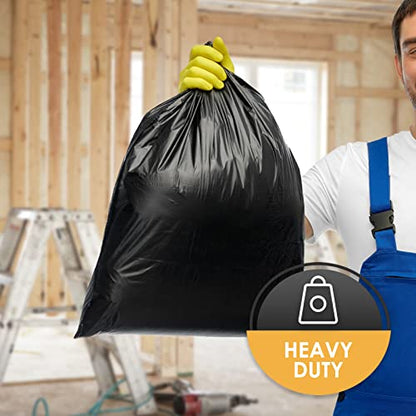 PAMI Heavy-Duty Contractor Bags [Pack of 10] - 42 Gallon Large Black Trash Bags