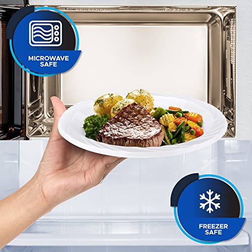 PAMI Premium Disposable Plastic Plates [Pack of 80] - 10” White Party Plates