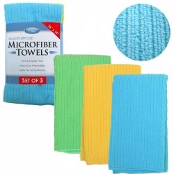 3 Pack of Micro Fiber Multipurpose Towels, Colors May Vary