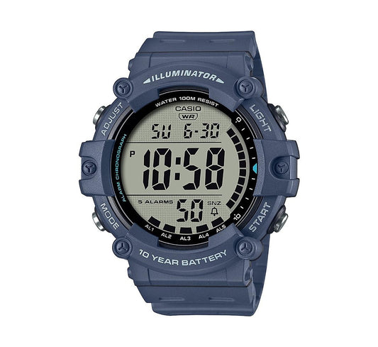 Casio Men's Digital Quartz Blue Resin Watch 51.2mm
