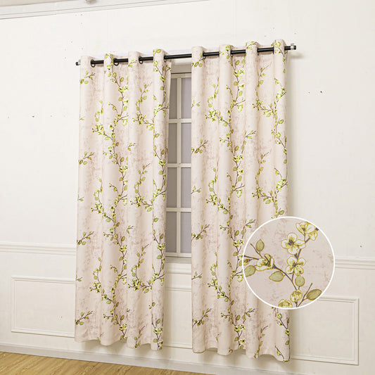 Sofia Floral Room Darkening Window Panel Pink-Yellow 54x84 Inches