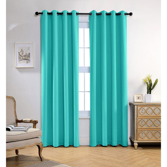 Jeannie Room Darkening Grommet Window Panel Turquoise 54x63 Inches