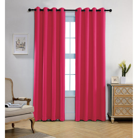 Jeannie Room Darkening Grommet Window Panel Raspberry 54x95 Inches