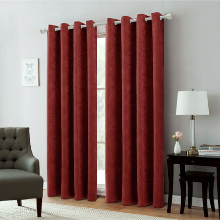 Andy Ogee Room Darkening Curtain Grommet Window Panel Burgundy 54x84 Inches