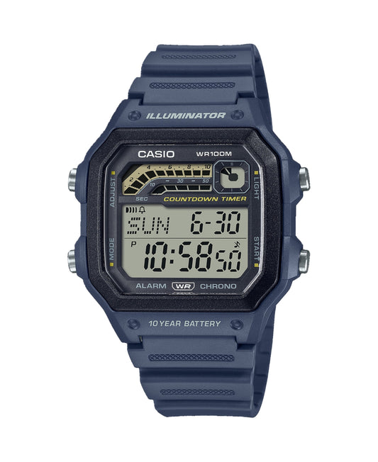 Casio Men's Digital Blue Resin Watch 42.1mm