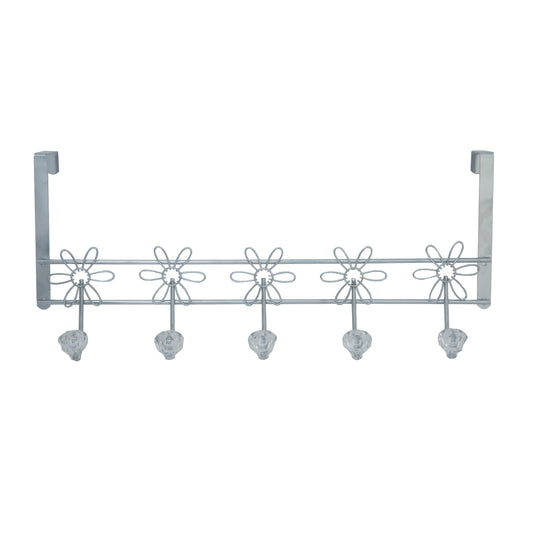 Kennedy International Door Hooks - Crystal Daisy Five-Hook Over-the-Door Rack