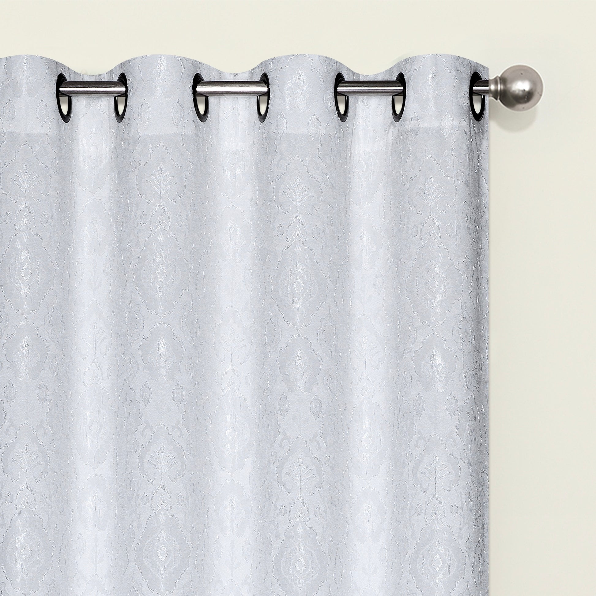 Astoria Curtain Panel Pair, 63 in L, White