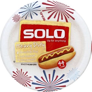 Solo Disposable Paper Plates 8.5in 44ct