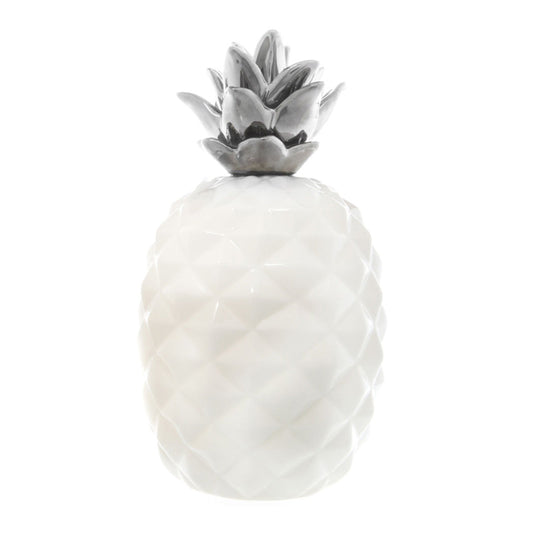9"H Pineapple W/Silver Crown