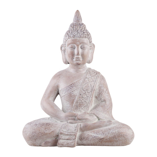 14x19.25"H Grey Sitting Buddha