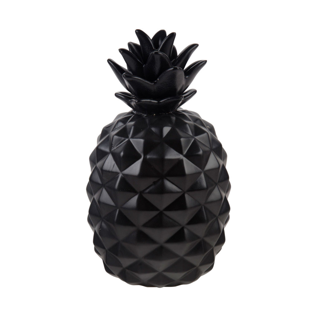 9"H Matte Black Pineapple
