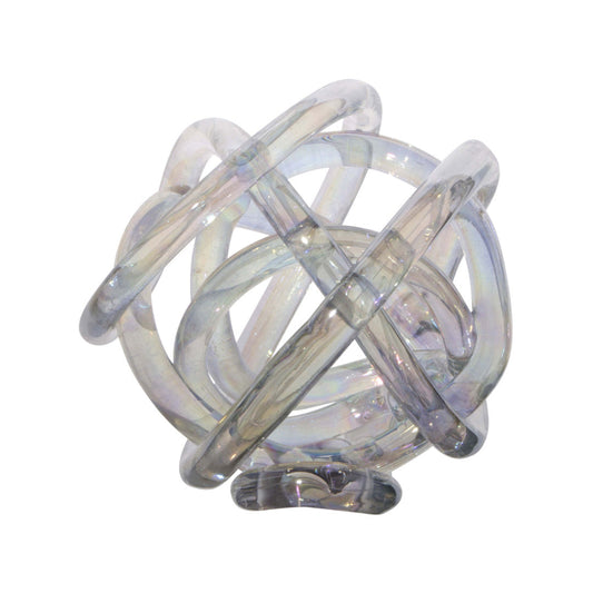 6"D Iridescent Glass Knot