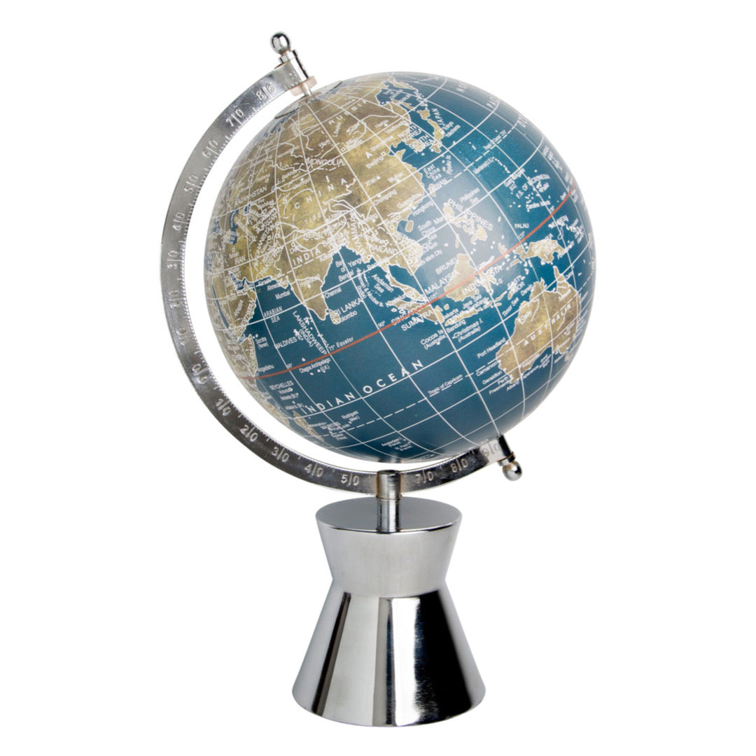 8" Color World Globe Metal Base