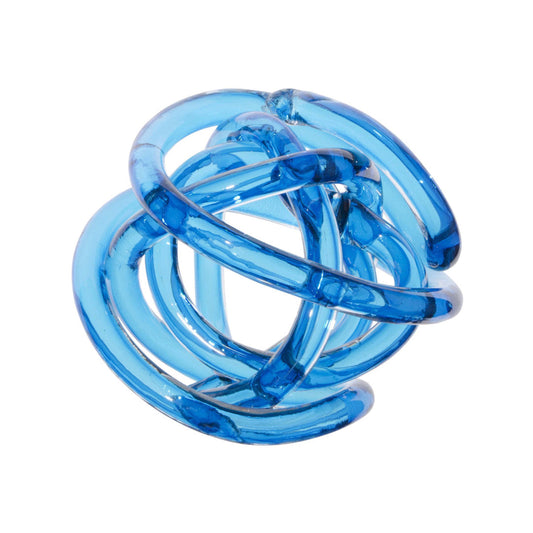 6"H Light Blue Glass Knot