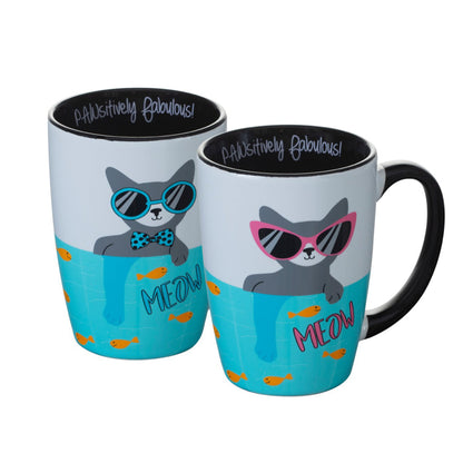 2PC Ceramic Coffee Mugs | Pet - 15oz - ASST