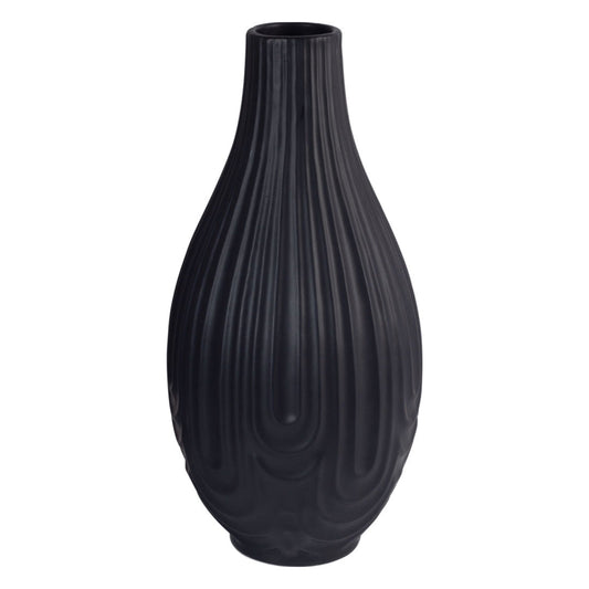 7” x 14.7"H Matte Black Vase