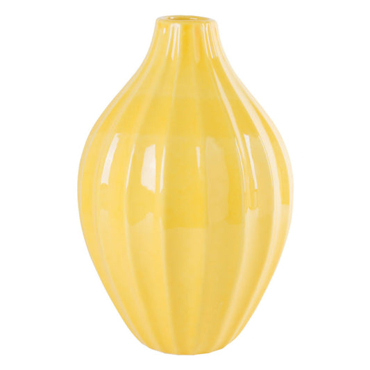 12"H Yellow Linear Vase