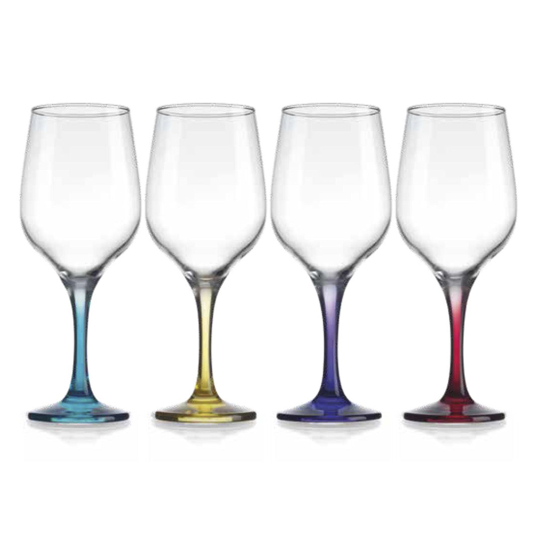 Stemmed Wine Glasses 5 Oz, Modern Crystal Clear Goblets Set of (4)