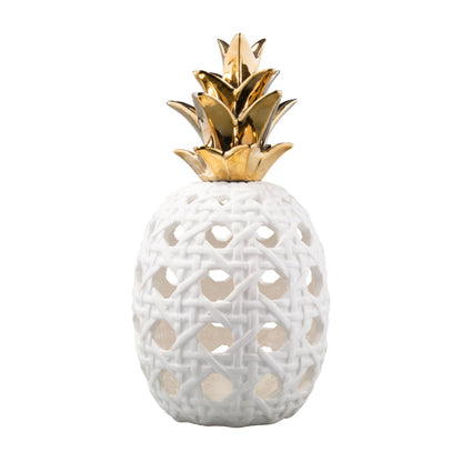 Apropos Home Collection 13" Gold Crown Ceramic Pineapple
