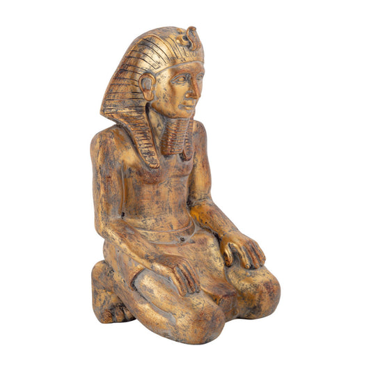 10x17"H Gold Pharaoh Figurine | Egyptian Pharaoh Statue Golden Uraeus Cobra and Vulture Nemes Pharaoh Bust Statue Egyptian Historical Educational Dynasty King
